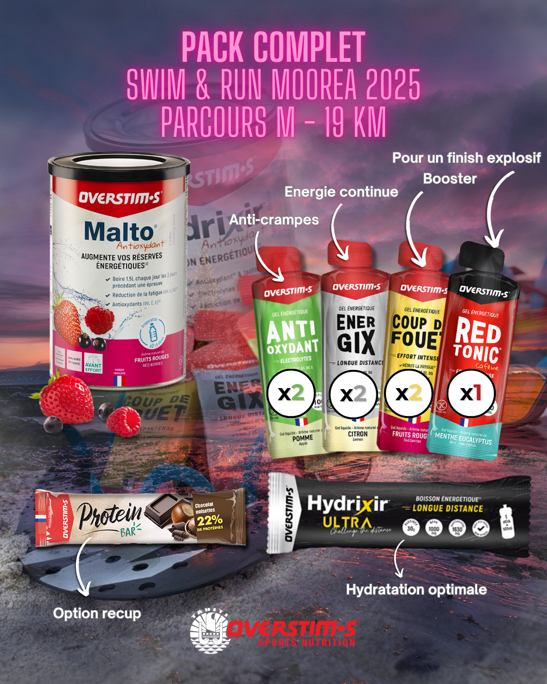 Pack complet Swim Run Moorea 2025 Parcours M